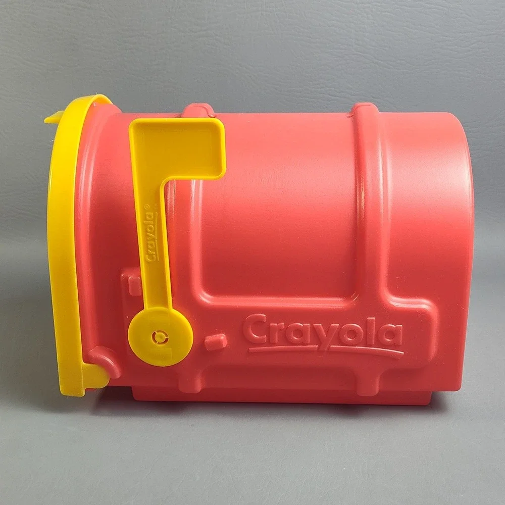 Crayola Vintage Plastic Mailbox Toy With Flag Crayon Play Pretend Toy Kids Red - Picture 5 of 14